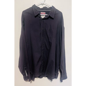Wrangler Button Down Shirt Men’s 3XL Charcoal Gray Lightweight Western Casual
